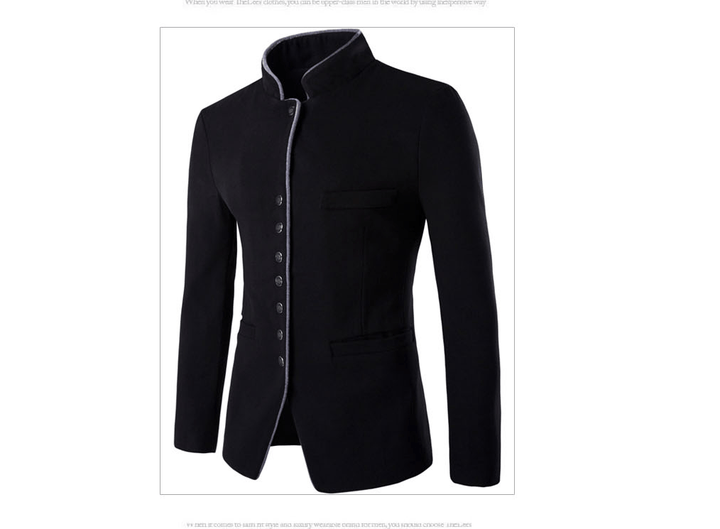 Men Jacket - Men Wool Single - Breasted Collar Tunic - Casual Jacket BENNYS