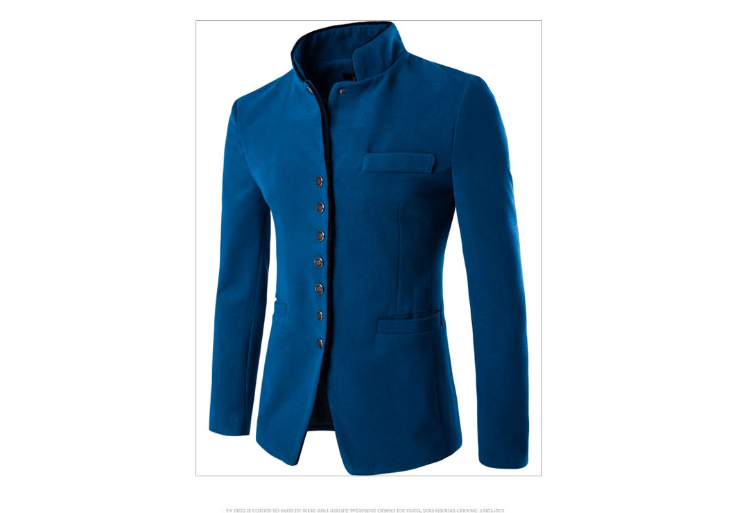 Men Jacket - Men Wool Single - Breasted Collar Tunic - Casual Jacket BENNYS