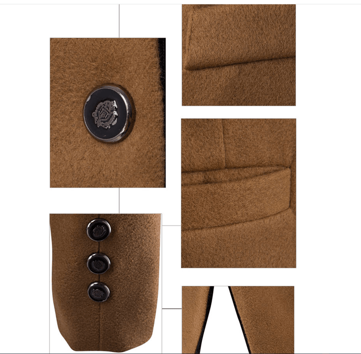 Men Jacket - Men Wool Single - Breasted Collar Tunic - Casual Jacket BENNYS