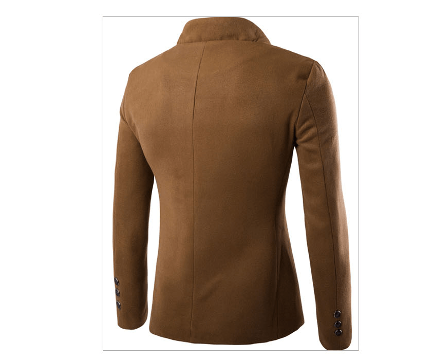 Men Jacket - Men Wool Single - Breasted Collar Tunic - Casual Jacket BENNYS