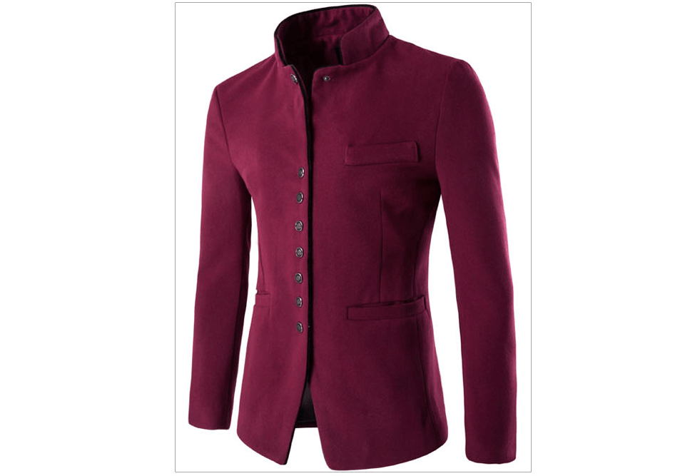 Men Jacket - Men Wool Single - Breasted Collar Tunic - Casual Jacket BENNYS