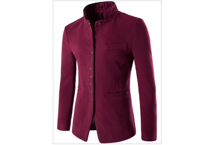 Men Jacket - Men Wool Single - Breasted Collar Tunic - Casual Jacket BENNYS