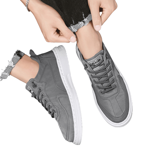 Mens grey online canvas shoes