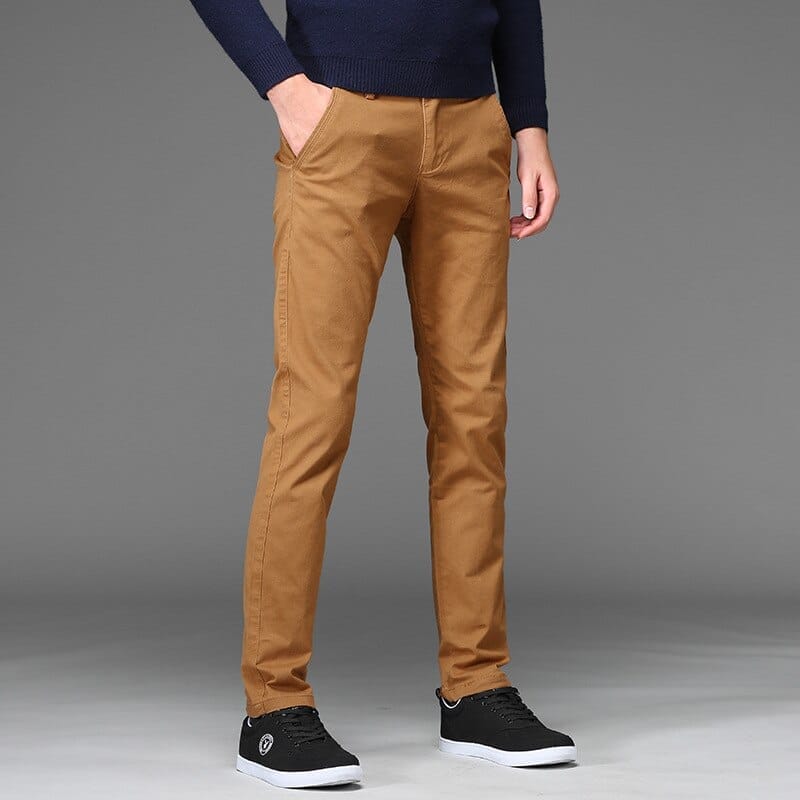 Mens slim fit casual shop trousers