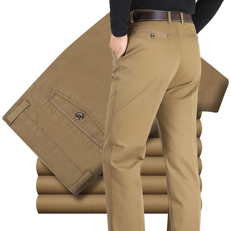 Men's Casual Cotton Loose high waist Fashion Business Pants For Men Plus  Size