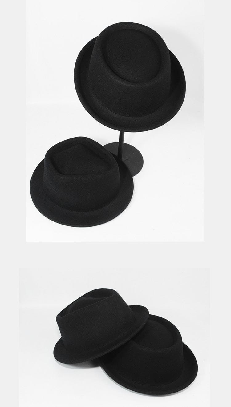 Men's Woolen  Hat With Curly Brim And Flat Top BENNYS