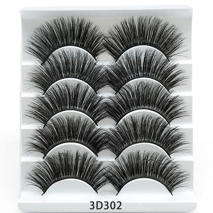 Mink False Eyelashes 3D False Eyelashes Five Pairs Of Soft Cotton Stalk Eyelashes BENNYS