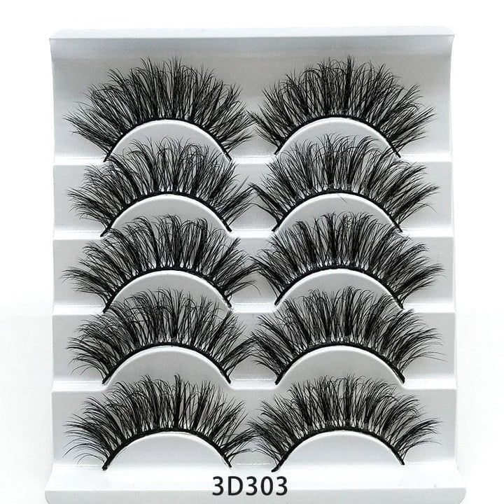 Mink False Eyelashes 3D False Eyelashes Five Pairs Of Soft Cotton Stalk Eyelashes BENNYS