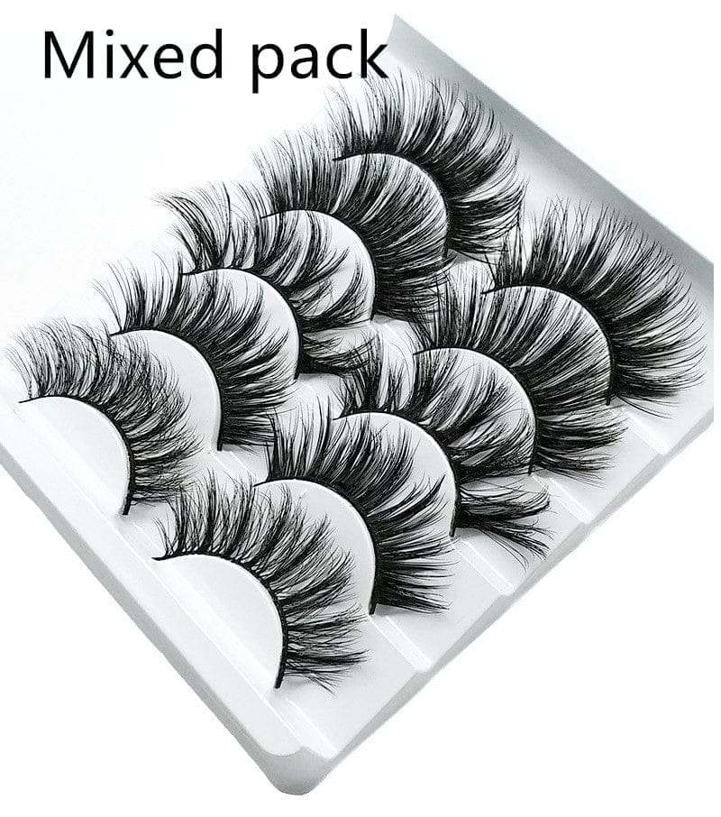 Mink False Eyelashes 3D False Eyelashes Five Pairs Of Soft Cotton Stalk Eyelashes BENNYS