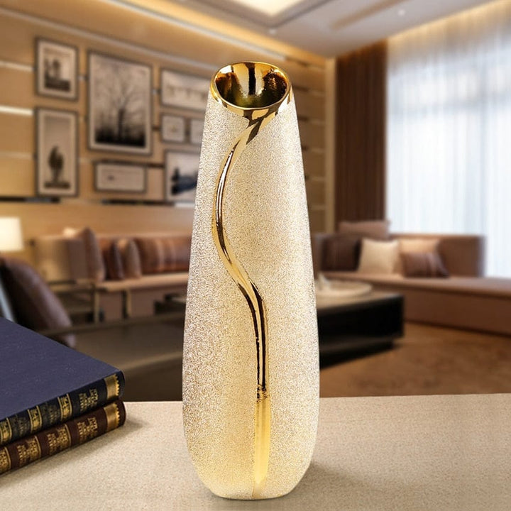 Modern Style golden Ceramic Tabletop Flower vase BENNYS