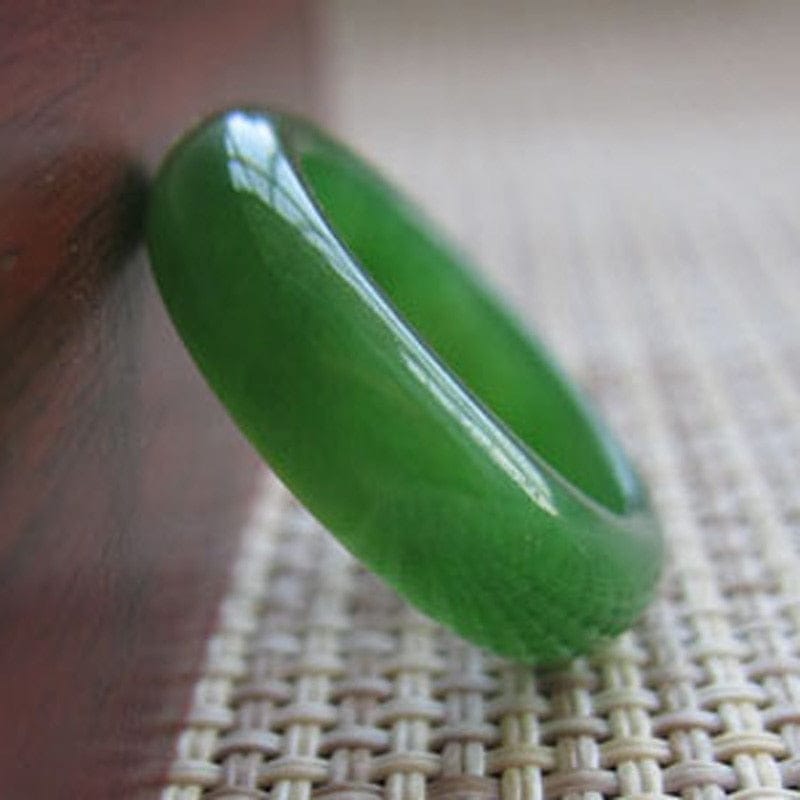 Natural Green Hattian Jade Ring Fashion Charm Jewelry  for Women Men BENNYS