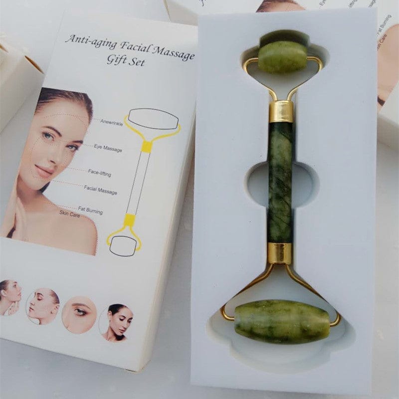 Natural Powder Crystal Jade Roller Beauty Face-lifting Double-head Massager BENNYS
