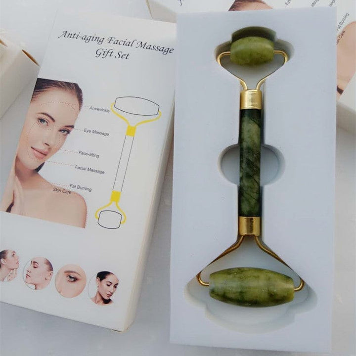 Natural Powder Crystal Jade Roller Beauty Face-lifting Double-head Massager BENNYS