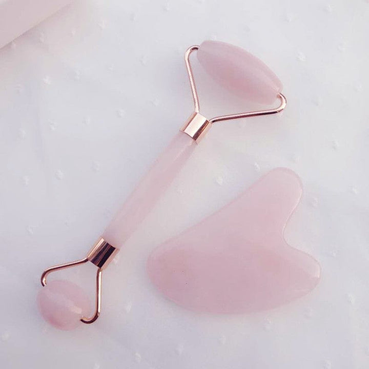 Natural Powder Crystal Jade Roller Beauty Face-lifting Double-head Massager BENNYS
