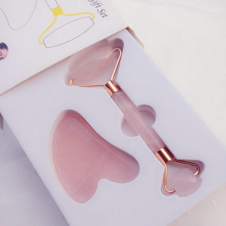 Natural Powder Crystal Jade Roller Beauty Face-lifting Double-head Massager BENNYS