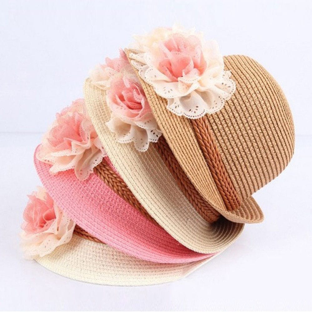 Cute Flower Baby Sun Hat Boys Girls Cap Children Unisex Beach Hats Fashion  Baby Fisherman Hat