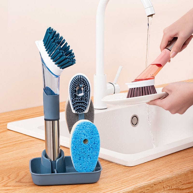 New Multifunctional Dish Brush Household Kitchen Oily Sponge Long Handle Cleaning Brush BENNYS