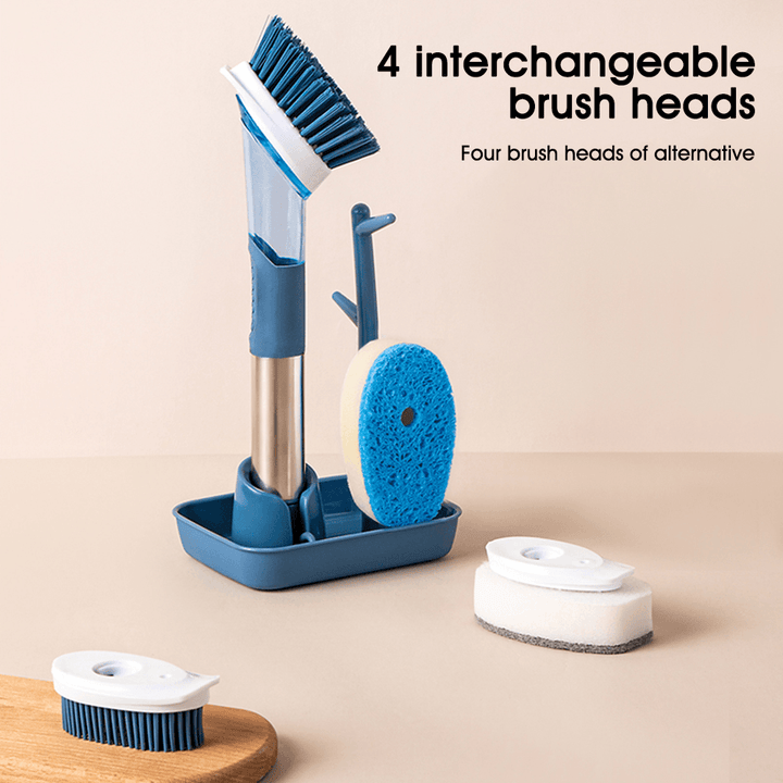 New Multifunctional Dish Brush Household Kitchen Oily Sponge Long Handle Cleaning Brush BENNYS
