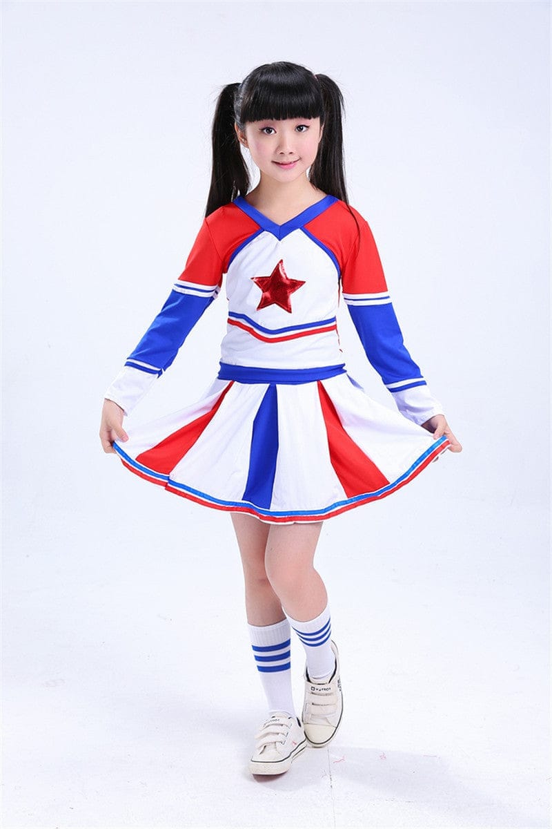 New Star Children's Day Children Cheerleading Aerobics Gymnastics Performance Clothing Cheerleading Clothing Football Baby Performance Clothing Blue /