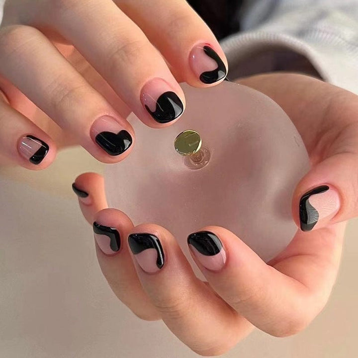 Oblique French Simple Wearing Manicure Finished Fake Nails BENNYS