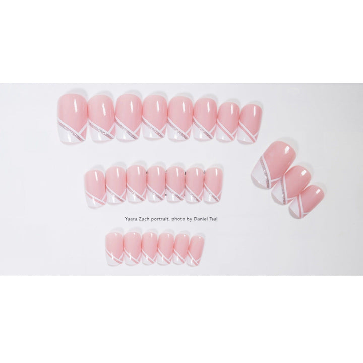 Oblique French Simple Wearing Manicure Finished Fake Nails BENNYS
