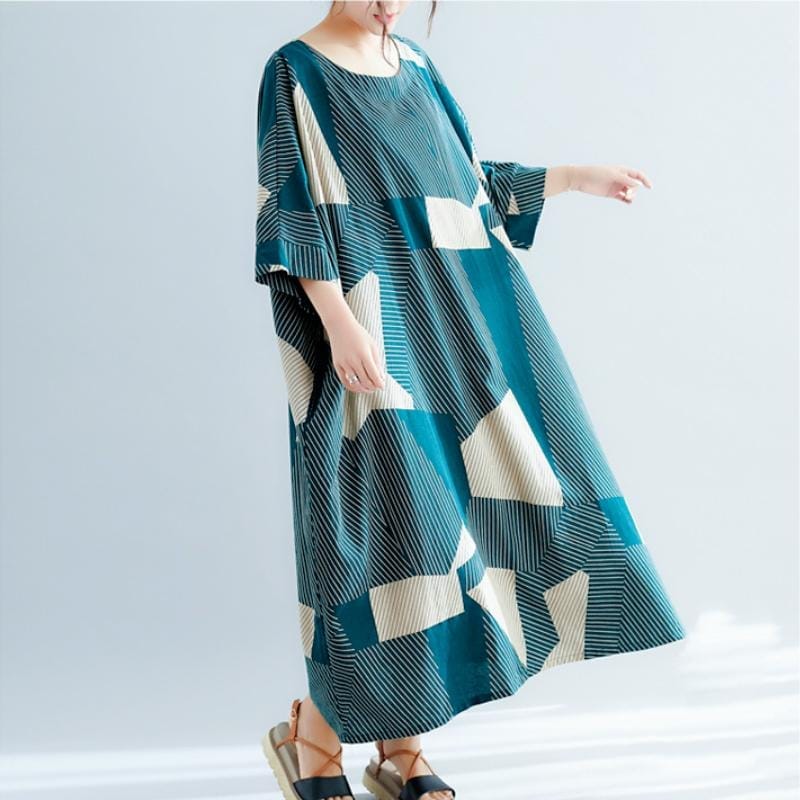 Oversized Striped Cotton Linen Beach Dresses BENNYS