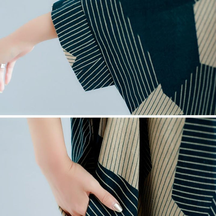 Oversized Striped Cotton Linen Beach Dresses BENNYS