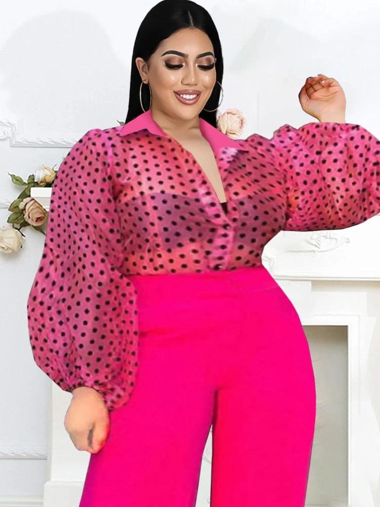 Pink plus size store tops