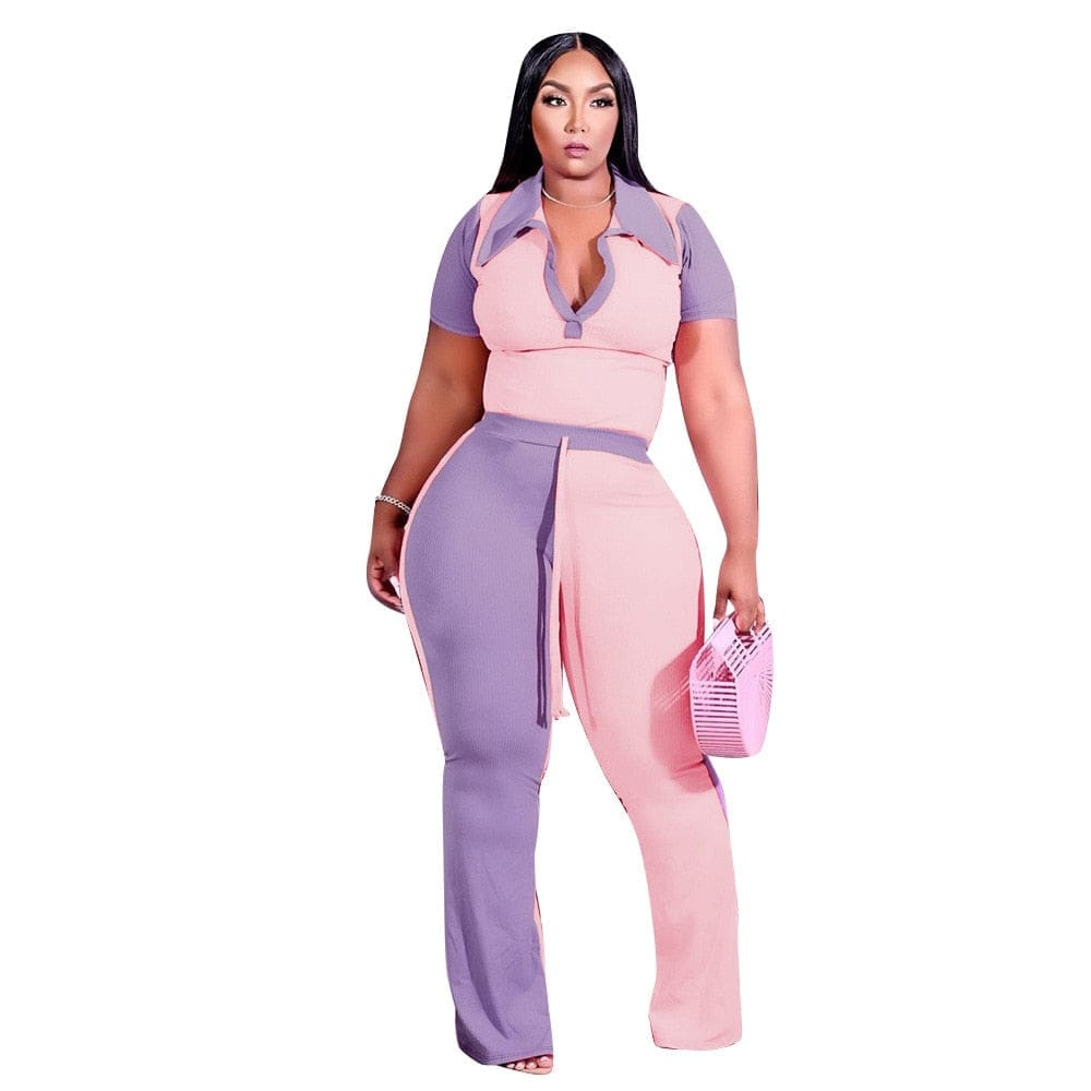 Plus size best sale two piece tracksuit