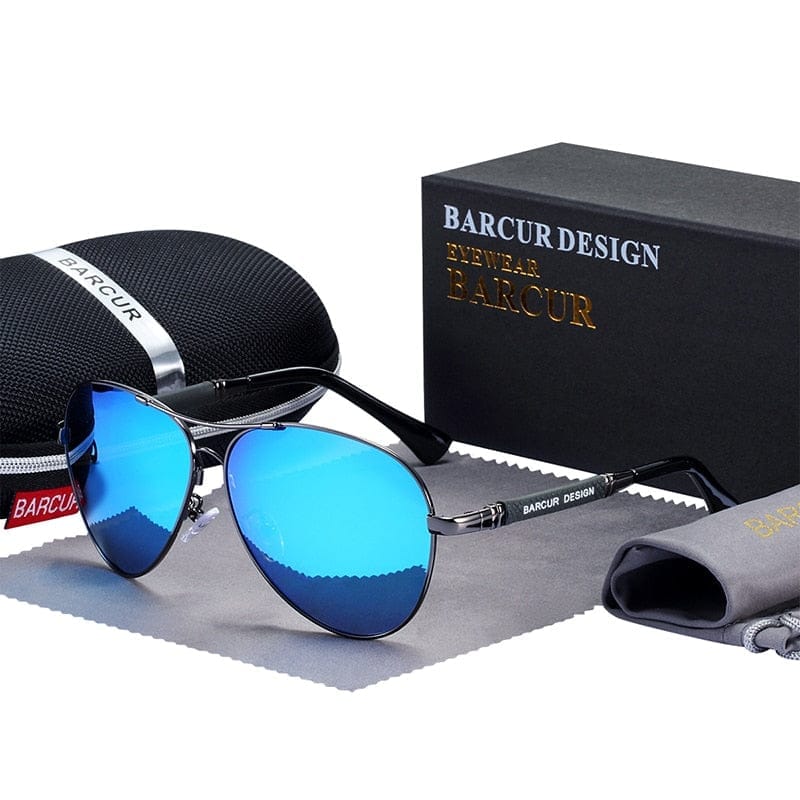 Polarized Men's Sun Glasses Gradient Eyewear Mirror Shades Gun Blue / CA