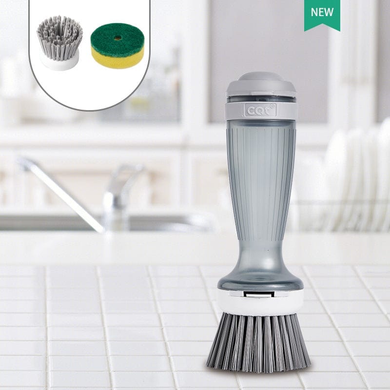 Pot Brush Dish Scrub Brush With Soap Dispenser Kitchen Brush 2 Refills BENNYS