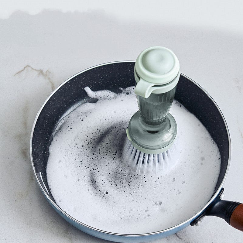 Pot Brush Dish Scrub Brush With Soap Dispenser Kitchen Brush 2 Refills BENNYS