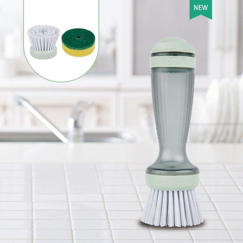 Pot Brush Dish Scrub Brush With Soap Dispenser Kitchen Brush 2 Refills BENNYS