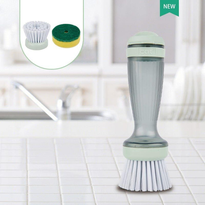 Pot Brush Dish Scrub Brush With Soap Dispenser Kitchen Brush 2 Refills BENNYS
