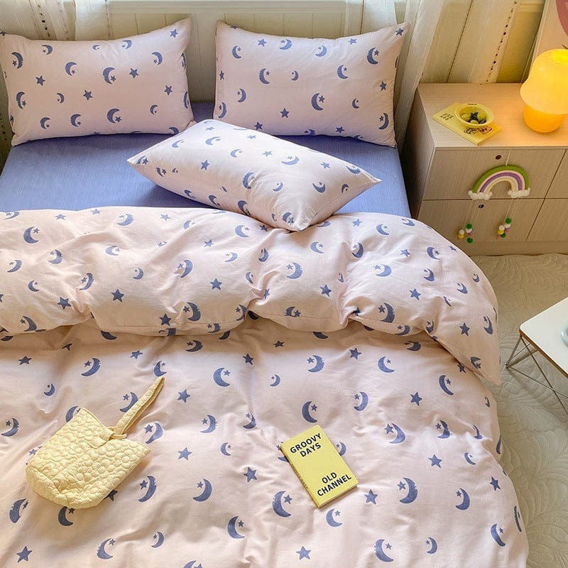 Printed Cartoon Girl  Quilt Cover Cotton Four-piece Bed Sheet BENNYS