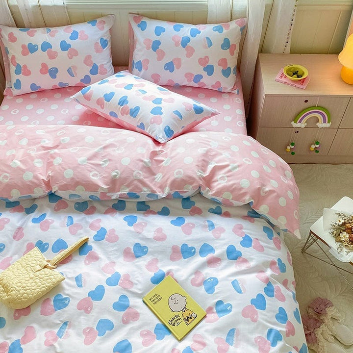 Printed Cartoon Girl  Quilt Cover Cotton Four-piece Bed Sheet BENNYS