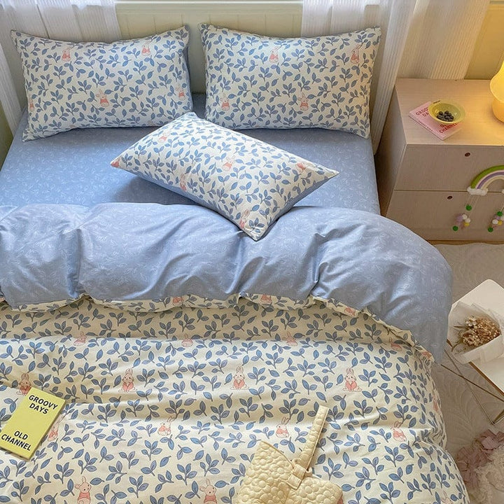 Printed Cartoon Girl  Quilt Cover Cotton Four-piece Bed Sheet BENNYS