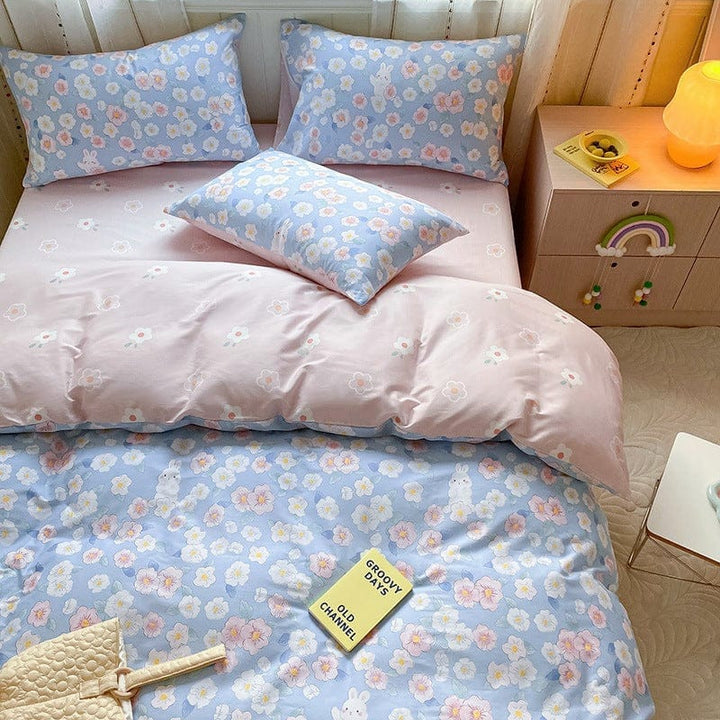 Printed Cartoon Girl  Quilt Cover Cotton Four-piece Bed Sheet BENNYS