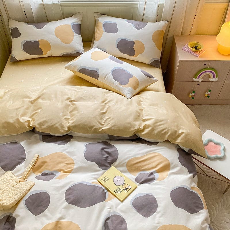 Printed Cartoon Girl  Quilt Cover Cotton Four-piece Bed Sheet BENNYS