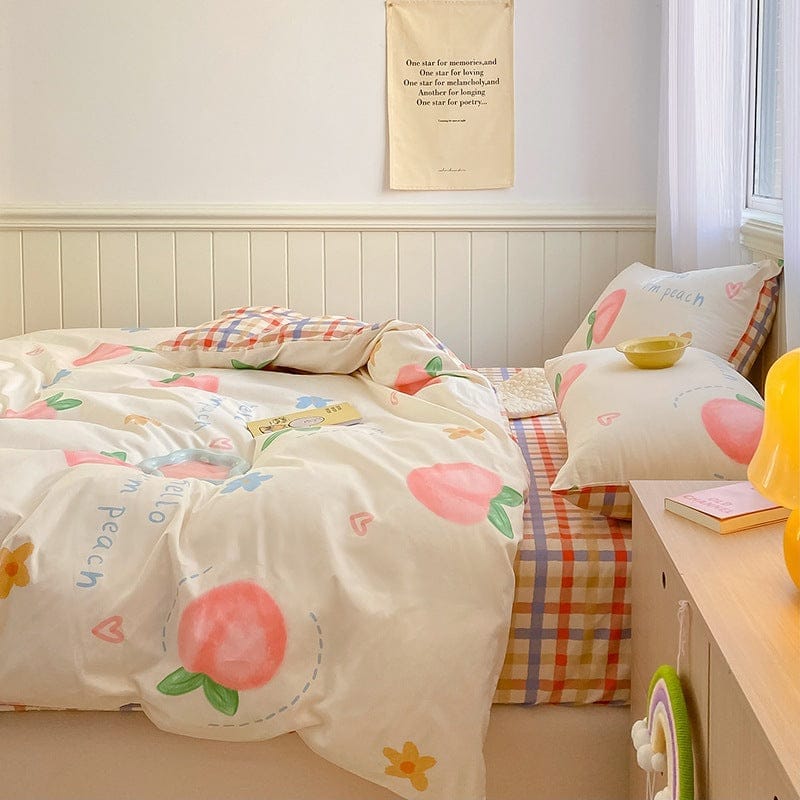 Printed Cartoon Girl  Quilt Cover Cotton Four-piece Bed Sheet BENNYS