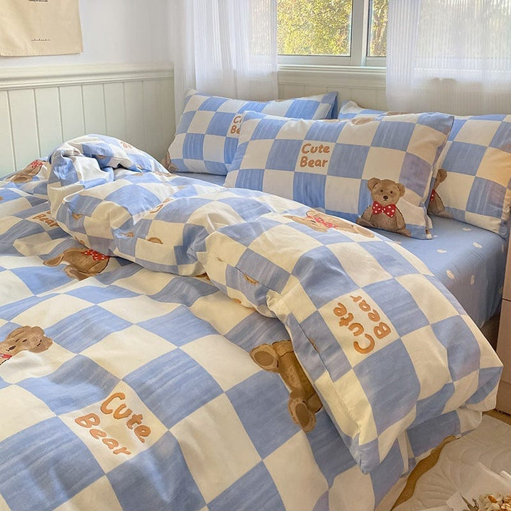 Printed Cartoon Girl  Quilt Cover Cotton Four-piece Bed Sheet BENNYS