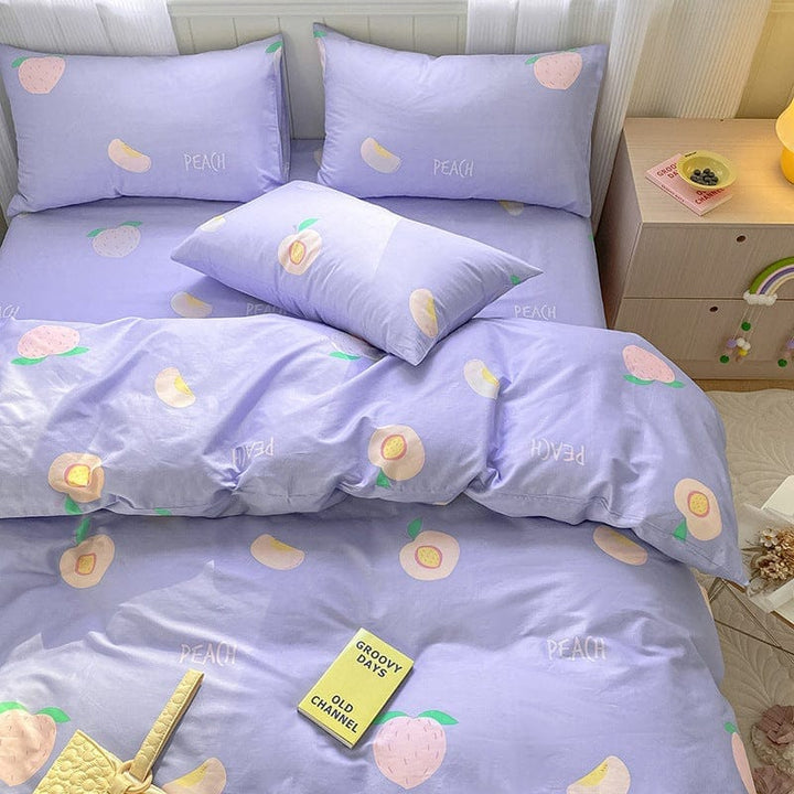 Printed Cartoon Girl  Quilt Cover Cotton Four-piece Bed Sheet BENNYS