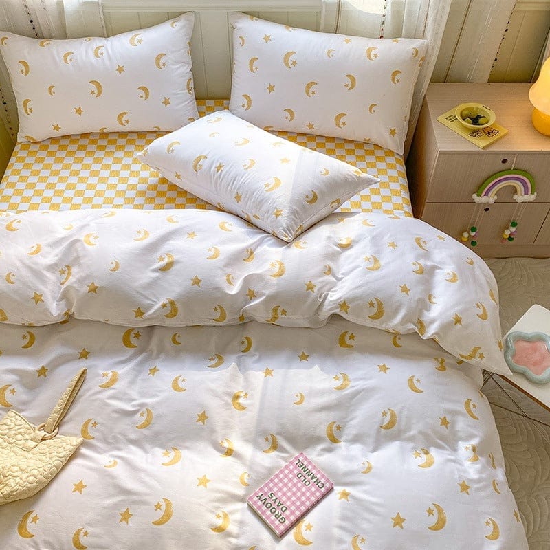 Printed Cartoon Girl  Quilt Cover Cotton Four-piece Bed Sheet BENNYS