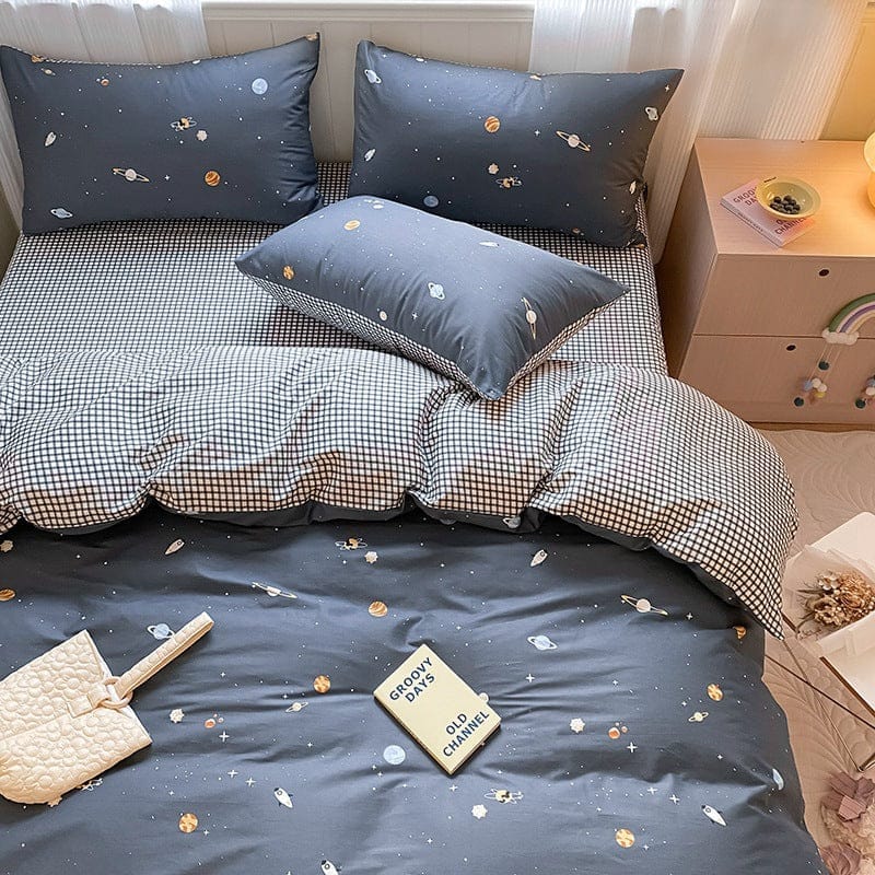 Printed Cartoon Girl  Quilt Cover Cotton Four-piece Bed Sheet BENNYS