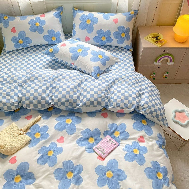 Printed Cartoon Girl  Quilt Cover Cotton Four-piece Bed Sheet BENNYS