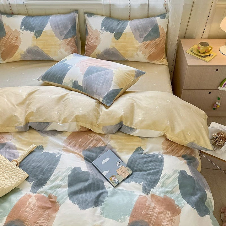 Printed Cartoon Girl  Quilt Cover Cotton Four-piece Bed Sheet BENNYS