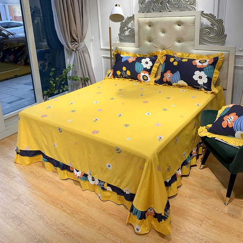 Pure Cotton Edge Rounded Ab Version Bed Sheet Pillowcase BENNYS