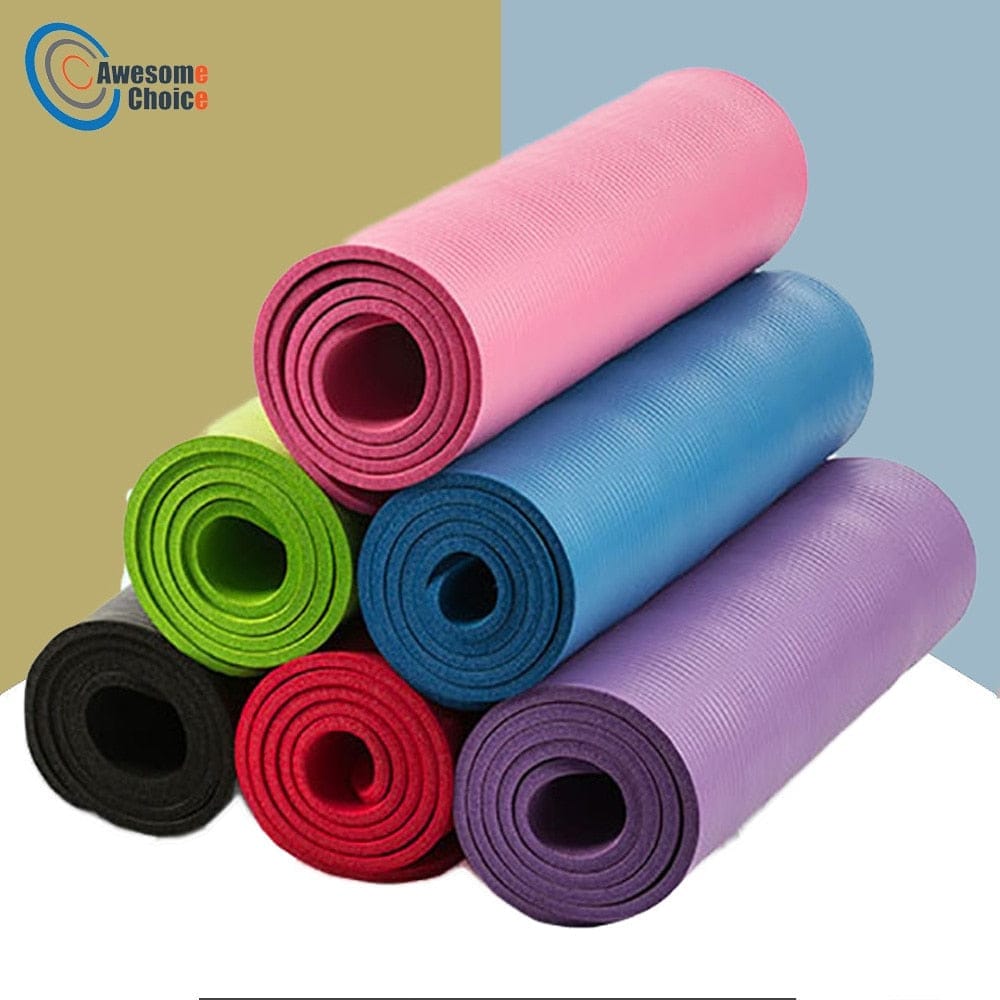 Quality 10mm NBR Yoga Mat with Free Carry Rope 183*61cm Non-slip Fitness
