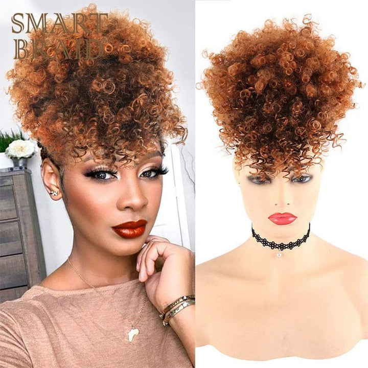 Queen Braid Short Kinky Curly Synthetic Hair With Bangs BENNYS
