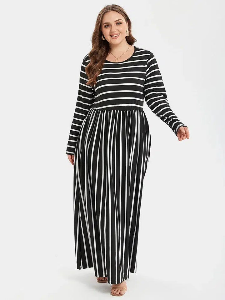 Summer Round Neck Enough Stock Long sleeved Dress-Dress-Bennys Beauty World